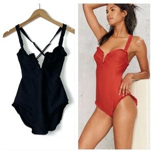 For Love & Lemons St. Lucia Ruffle One Piece Swimsuit